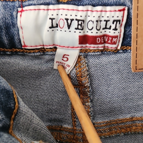 LOVE CULT DENIM Classic Blue Flare Leg High Rise Jeans Sz 5 Y2K retro NWT - Picture 7 of 16